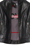 Prima Women's Black Short Leather Jacket | Derimod Prima Women's Black Short Leather Jacket | Derimod