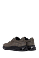 Male Gray Lace-up Nubuck Leather Sneaker | Derimod Male Gray Lace-up Nubuck Leather Sneaker | Derimod
