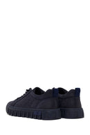 Male Navy Blue Lace-Up Thick-Soled Nubuck Leather Sneaker | Derimod Male Navy Blue Lace-Up Thick-Soled Nubuck Leather Sneaker | Derimod