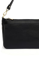 Woman Black Long-Strap Leather Shoulder Bag | Derimod Woman Black Long-Strap Leather Shoulder Bag | Derimod