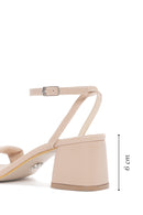 Women's Beige Ankle Strap Chunky Heel Sandals | Derimod Women's Beige Ankle Strap Chunky Heel Sandals | Derimod