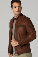 Dali Men's Leather Jacket | Derimod Dali Men's Leather Jacket | Derimod