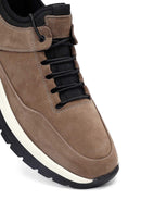 Male Mink Lace-up Thick-soled Nubuck Leather Casual Sneaker | Derimod Male Mink Lace-up Thick-soled Nubuck Leather Casual Sneaker | Derimod