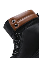 Women's Black Leather Lace-up Boots | Derimod Women's Black Leather Lace-up Boots | Derimod
