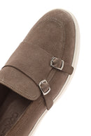 Erkek Bej Çift Tokalı Süet Deri Casual Loafer | Derimod Erkek Bej Çift Tokalı Süet Deri Casual Loafer | Derimod