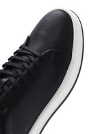 Men's Black Lace-up Leather Sneaker | Derimod Men's Black Lace-up Leather Sneaker | Derimod