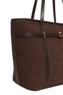 Woman Brown Straw Shoulder Bag | Derimod Woman Brown Straw Shoulder Bag | Derimod