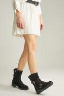 Women's Suede Boots with Stud and Buckle Detail | Derimod Women's Suede Boots with Stud and Buckle Detail | Derimod
