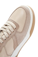 Kadın Bej Süet Deri Detaylı Sneaker | Derimod Kadın Bej Süet Deri Detaylı Sneaker | Derimod
