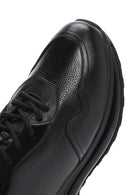 Erkek Siyah Kalın Tabanlı Bağcıklı Deri Casual Sneaker | Derimod Erkek Siyah Kalın Tabanlı Bağcıklı Deri Casual Sneaker | Derimod