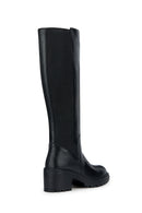 Geox Women's Black Leather Heeled Boots | Derimod Geox Women's Black Leather Heeled Boots | Derimod