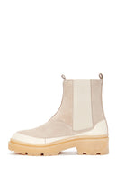 Women's Beige Suede Leather Chelsea Boots | Derimod Women's Beige Suede Leather Chelsea Boots | Derimod