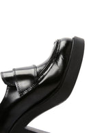 Kadın Siyah Kalın Yüksek Topuklu Deri Maskülen Loafer | Derimod Kadın Siyah Kalın Yüksek Topuklu Deri Maskülen Loafer | Derimod