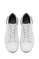 Erkek Beyaz Bağcıklı Kalın Tabanlı Deri Sneaker | Derimod Erkek Beyaz Bağcıklı Kalın Tabanlı Deri Sneaker | Derimod