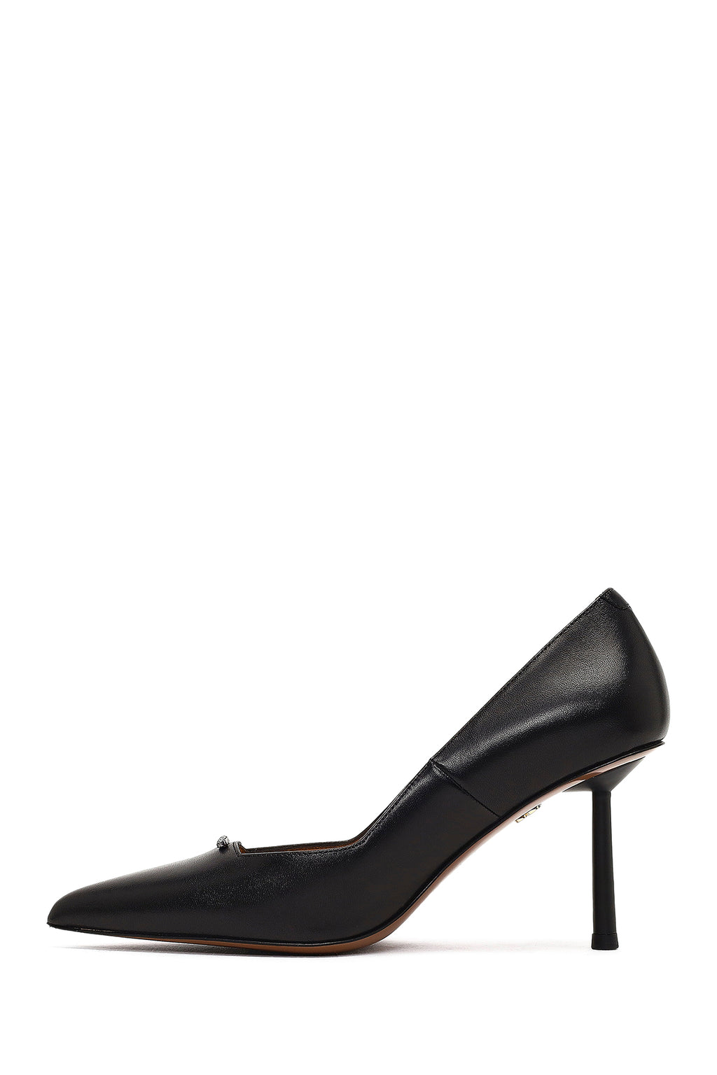 Kadın Siyah İnce Topuklu Deri Stiletto