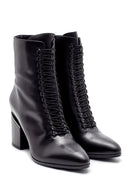 Women's Leather Heel Detailed Boots | Derimod Women's Leather Heel Detailed Boots | Derimod