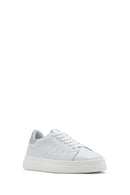 Kadın Beyaz Bağcıklı Deri Sneaker | Derimod Kadın Beyaz Bağcıklı Deri Sneaker | Derimod