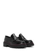 Kadın Siyah Kalın Tabanlı Deri Maskülen Loafer | Derimod Kadın Siyah Kalın Tabanlı Deri Maskülen Loafer | Derimod