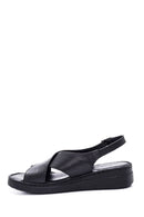 Kadın Siyah Deri Comfort Sandalet | Derimod Kadın Siyah Deri Comfort Sandalet | Derimod