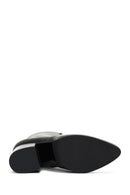 Woman Black Zippered Chunky Heels Leather Boat | Derimod Woman Black Zippered Chunky Heels Leather Boat | Derimod
