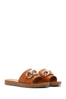 Women's Tan Accessory Slippers | Derimod Women's Tan Accessory Slippers | Derimod