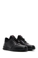 Erkek Siyah Bağcıklı Deri Casual Sneaker | Derimod Erkek Siyah Bağcıklı Deri Casual Sneaker | Derimod