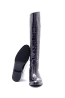 Women's Leather Crocodile Patterned Boots | Derimod Women's Leather Crocodile Patterned Boots | Derimod