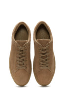 Men's Beige Leather Suede Sneaker | Derimod Men's Beige Leather Suede Sneaker | Derimod