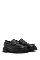 Woman Black Thick-Soled Leather Masculine Loafer | Derimod Woman Black Thick-Soled Leather Masculine Loafer | Derimod