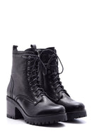 Women's Heeled Laced Leather Boots | Derimod Women's Heeled Laced Leather Boots | Derimod