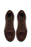 Men's Brown Lace-Up Thick-Soled Leather Sneaker | Derimod Men's Brown Lace-Up Thick-Soled Leather Sneaker | Derimod