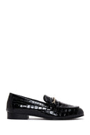 Kadın Siyah Deri Kroko Loafer | Derimod Kadın Siyah Deri Kroko Loafer | Derimod