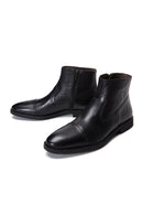 Men's Black Leather Classic Zipper Boots | Derimod Men's Black Leather Classic Zipper Boots | Derimod