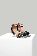 Women's Heeled Sandals with Tassels and Pearl Detail | Derimod Women's Heeled Sandals with Tassels and Pearl Detail | Derimod