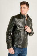 Fabian Men's Leather Jacket | Derimod Fabian Men's Leather Jacket | Derimod