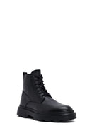 Male Black Zip Closure Thick-Soled Leather Boots | Derimod Male Black Zip Closure Thick-Soled Leather Boots | Derimod