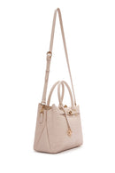 Woman Beige Long Strap Printed Shoulder Bag | Derimod Woman Beige Long Strap Printed Shoulder Bag | Derimod