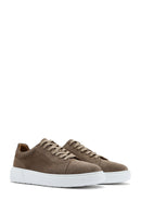 Erkek Bej Bağcıklı Süet Deri Sneaker | Derimod Erkek Bej Bağcıklı Süet Deri Sneaker | Derimod