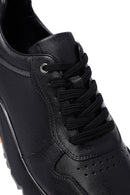 Erkek Siyah Bağcıklı Deri Casual Sneaker | Derimod Erkek Siyah Bağcıklı Deri Casual Sneaker | Derimod