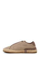 Male Mink Lace-Up Thick-Soled Suede Espadrilles | Derimod Male Mink Lace-Up Thick-Soled Suede Espadrilles | Derimod