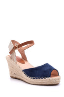Women's Suede Wedge Heeled Espadrille Shoes | Derimod Women's Suede Wedge Heeled Espadrille Shoes | Derimod