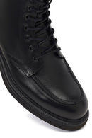 Erkek Siyah Bağcıklı Fermuarlı Deri Casual Bot | Derimod Erkek Siyah Bağcıklı Fermuarlı Deri Casual Bot | Derimod
