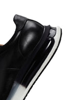Erkek Siyah Kalın Tabanlı Bağcıklı Deri Sneaker | Derimod Erkek Siyah Kalın Tabanlı Bağcıklı Deri Sneaker | Derimod