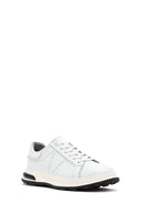 Erkek Beyaz Bağcıklı Kalın Tabanlı Deri Sneaker | Derimod Erkek Beyaz Bağcıklı Kalın Tabanlı Deri Sneaker | Derimod