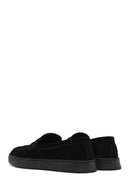 Men's Black Moccasin Suede Leather Loafer | Derimod Men's Black Moccasin Suede Leather Loafer | Derimod