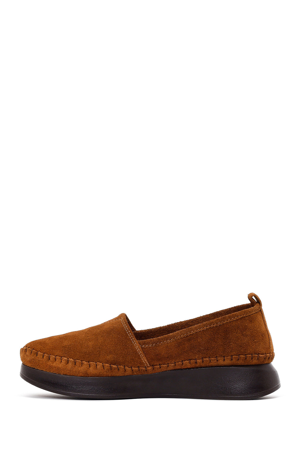 Kadın Taba Kalın Tabanlı Süet Deri Konfor Loafer