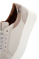 Women's Beige Leather Thick Soled Sneaker | Derimod Women's Beige Leather Thick Soled Sneaker | Derimod