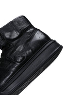 Erkek Siyah Deri Bilekli Sneaker | Derimod Erkek Siyah Deri Bilekli Sneaker | Derimod