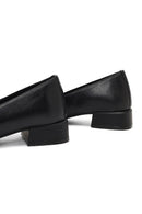 Women's Black Short Thick Heeled Leather Shoes | Derimod Women's Black Short Thick Heeled Leather Shoes | Derimod