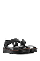 Women's Black Strappy Leather Comfort Sandals | Derimod Women's Black Strappy Leather Comfort Sandals | Derimod